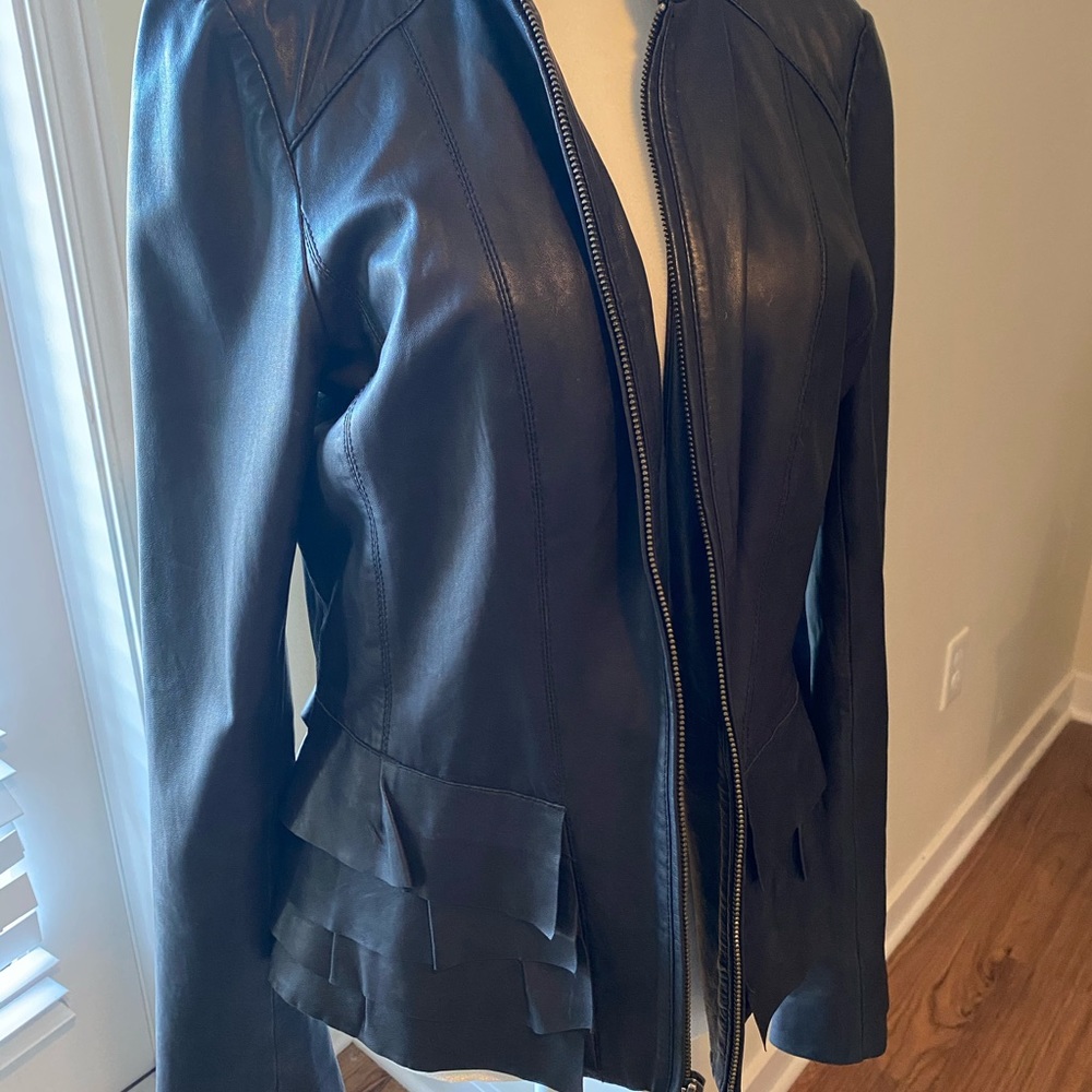 Halogen black leather jacket